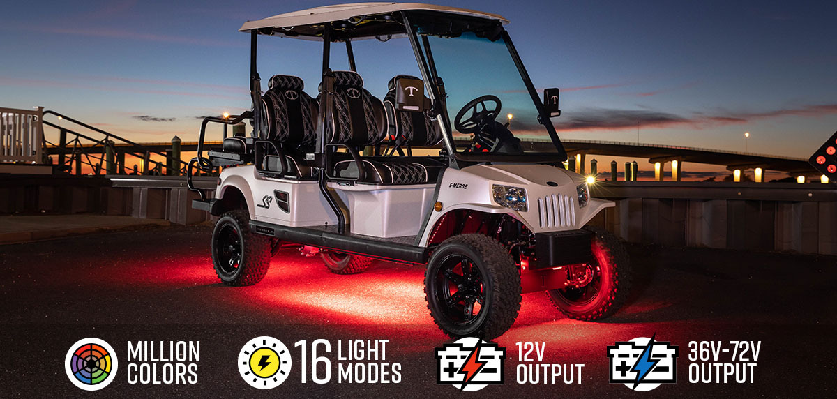 Million Color Expandable LED 6-Seater Limo Golf Cart Underbody Lighting Kit