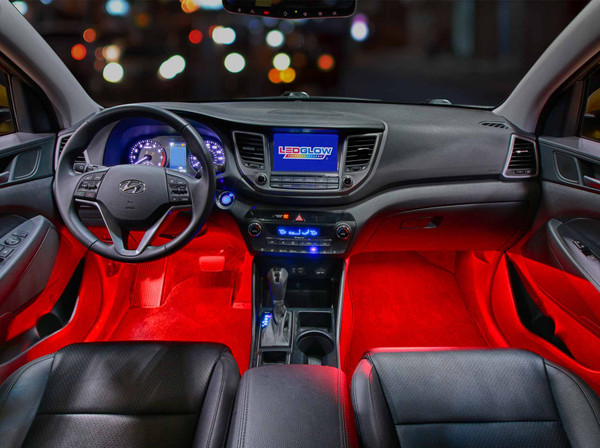4pc Red LED Car Interior Lights
