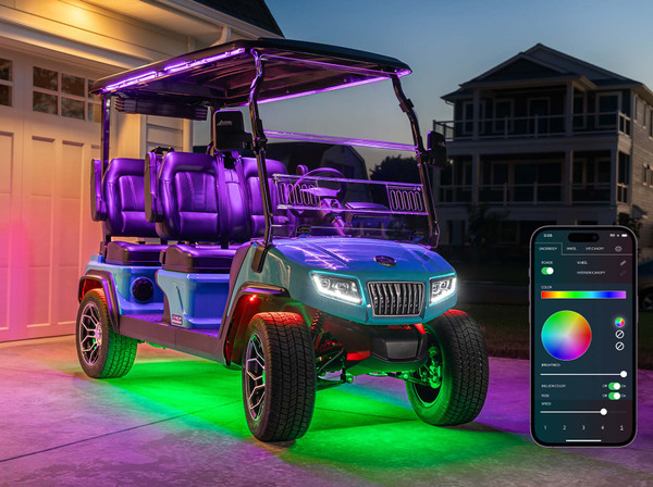 Bluetooth Million Color LED 4-Seater Golf Cart Underbody Lighting Kit with Smartphone Control Bluetooth Million Color LED 4-Seater Golf Cart Underbody Lighting Kit with Smartphone Control