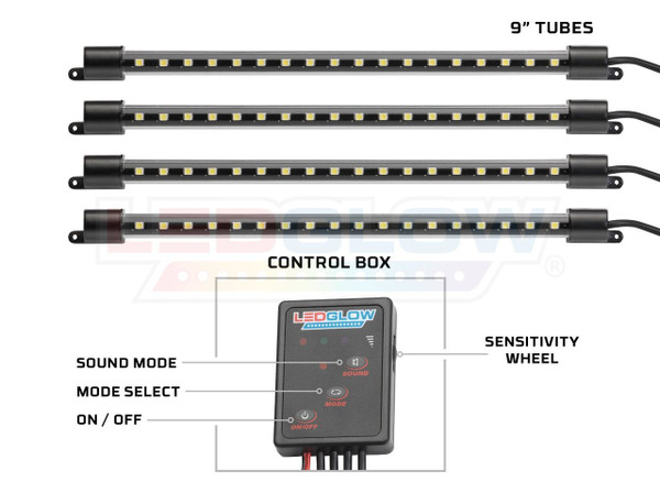 4pc Orange 9" LED Interior Tubes & Control Box