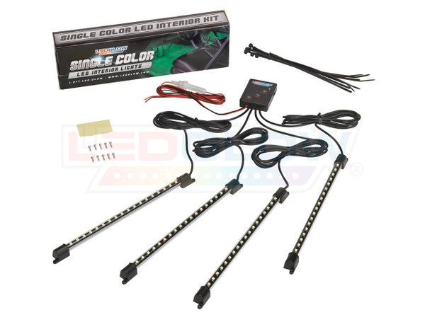 4pc Orange LED Car Interior Lighting Kit