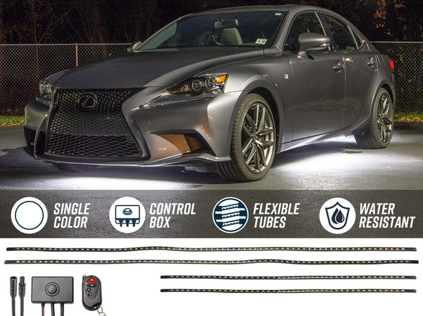White LED Flexible Slimline Car Underbody Lighting Kit